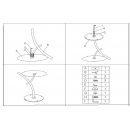 Стол журнальный SIGNAL MUNA металл/стекло
